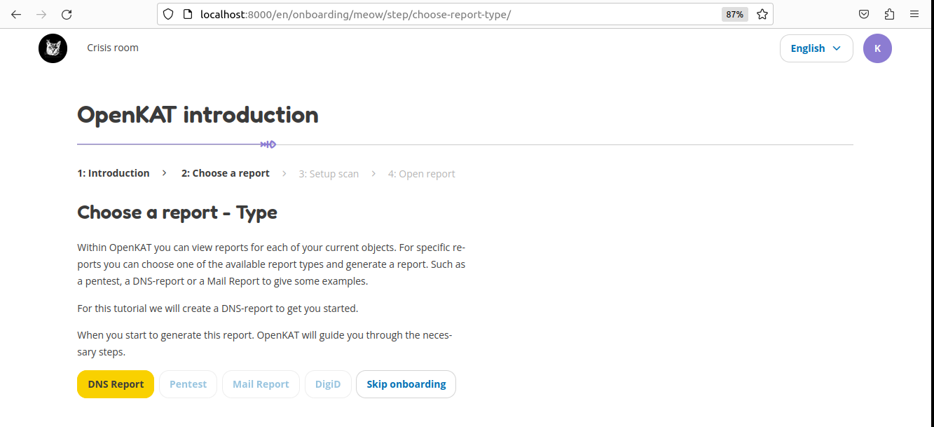 Choose report type.