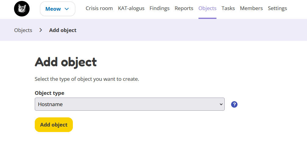 Select object type