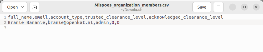 CSV format