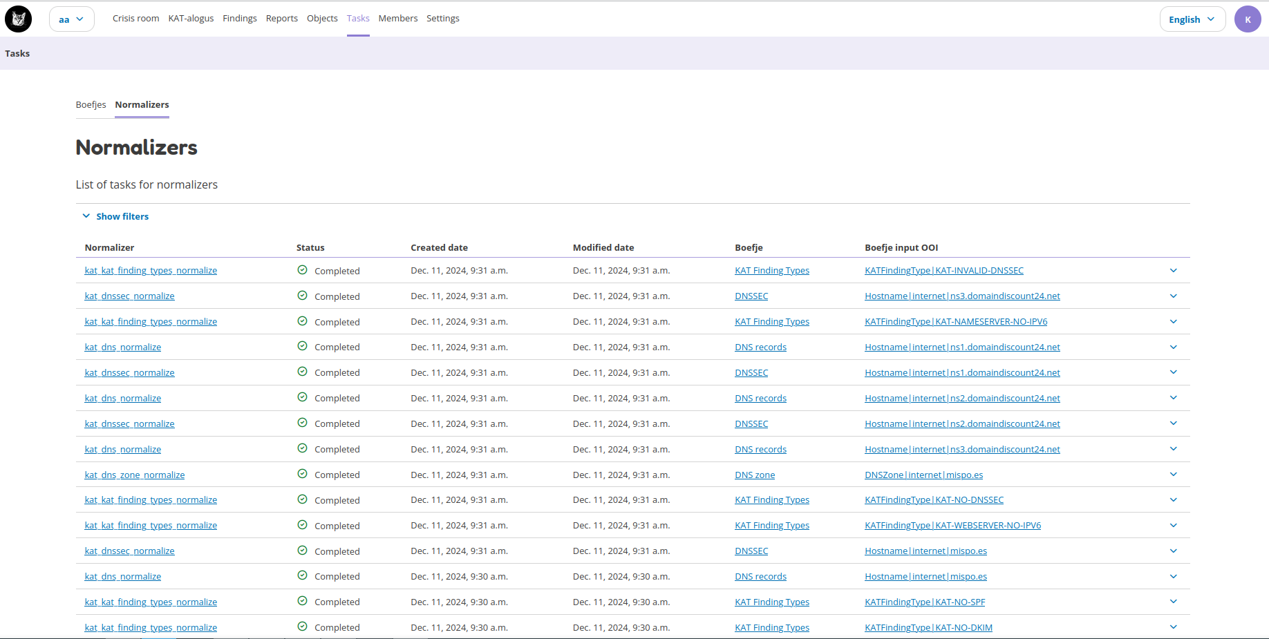 overview of normalizer tasks